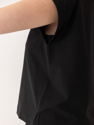 The Split Neck Shirt - Black
