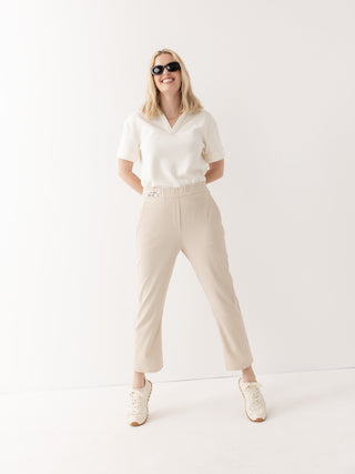 The Pant with Tuxedo Stripe - Sand
